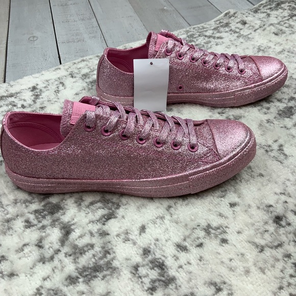 NIB Converse All Star pink glitter sneakers - Picture 3 of 7
